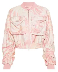 Diesel Bomberjacke mit abstraktem Print Rosa