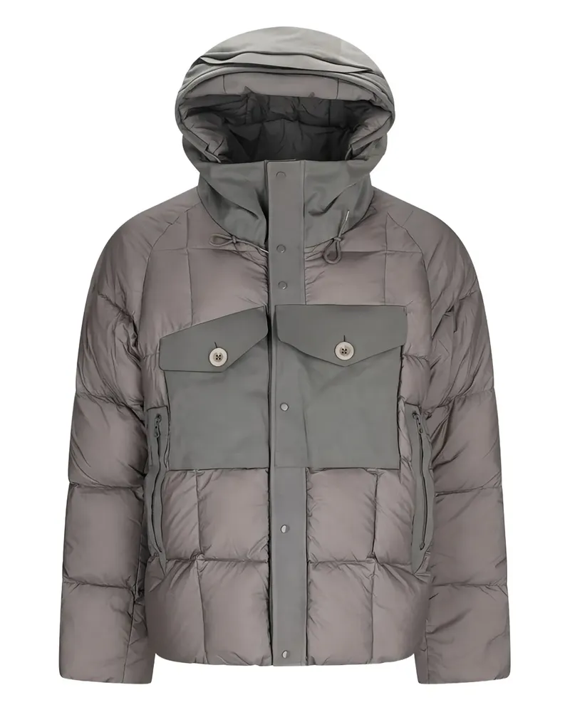 Ten c Gesteppte Jacke mit Kontrasteinsatz - Grau Grau