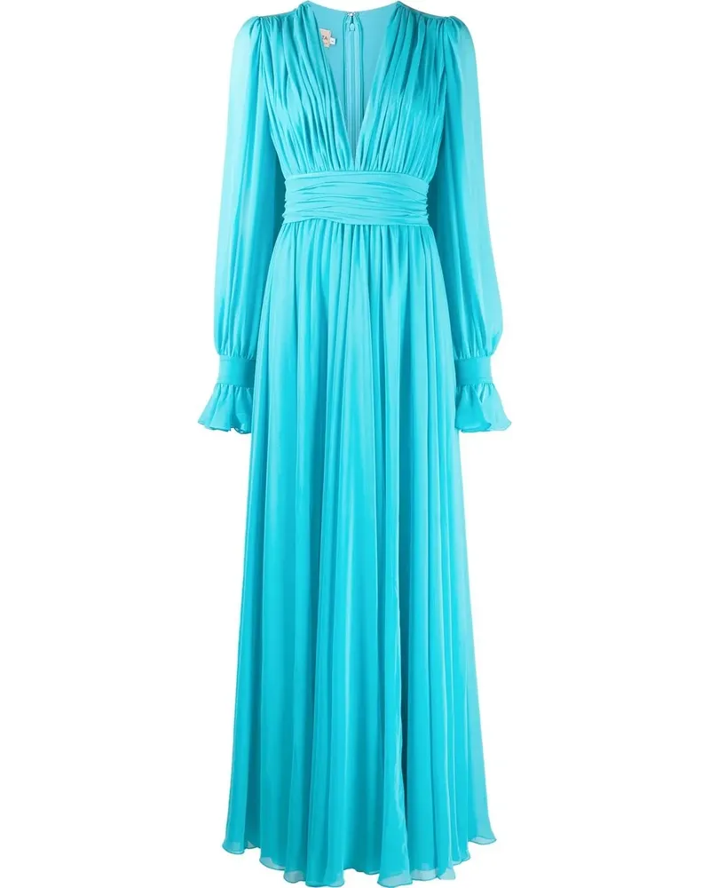 Blanca Abendkleid mit tiefem V-Ausschnitt - Blau Blau