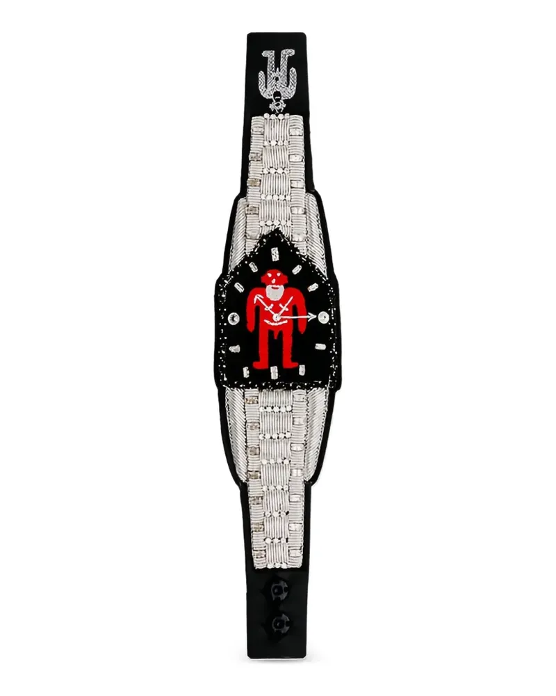 Walter van Beirendonck Armband mit Perlenapplikation - Schwarz Schwarz