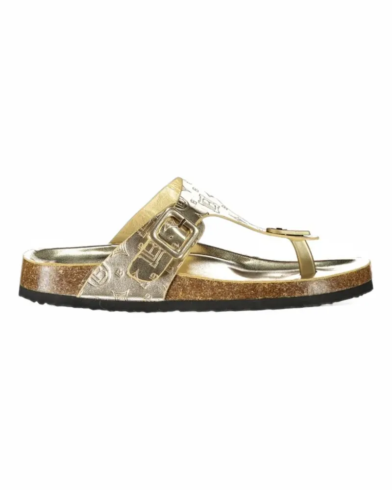 Laura Biagiotti monogram-embossed buckle-fastening sandals - Gold Gold