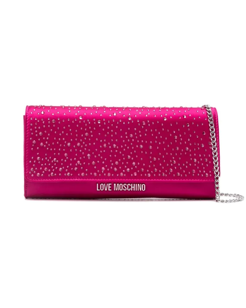 Moschino Clutch mit Logo Rosa