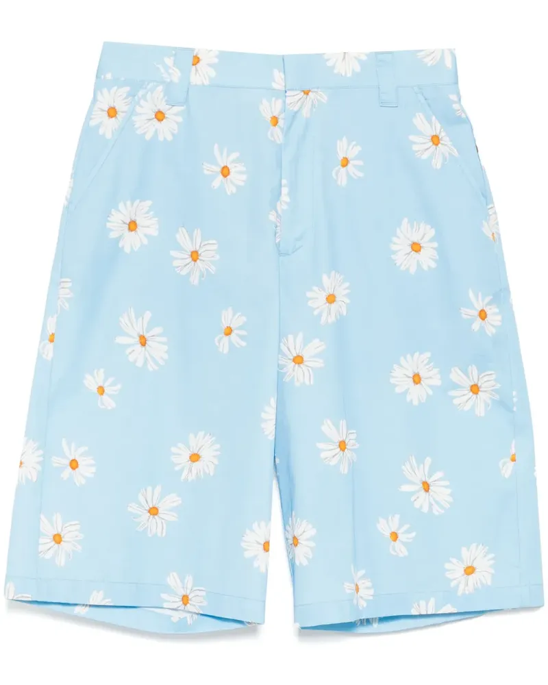 Moschino Knielange Shorts mit Print - Blau Blau