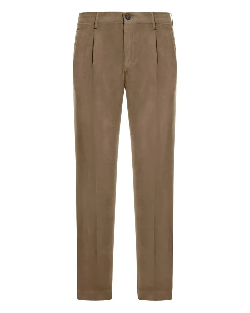Incotex Straight-Leg-Hose mit Falten - Nude Nude