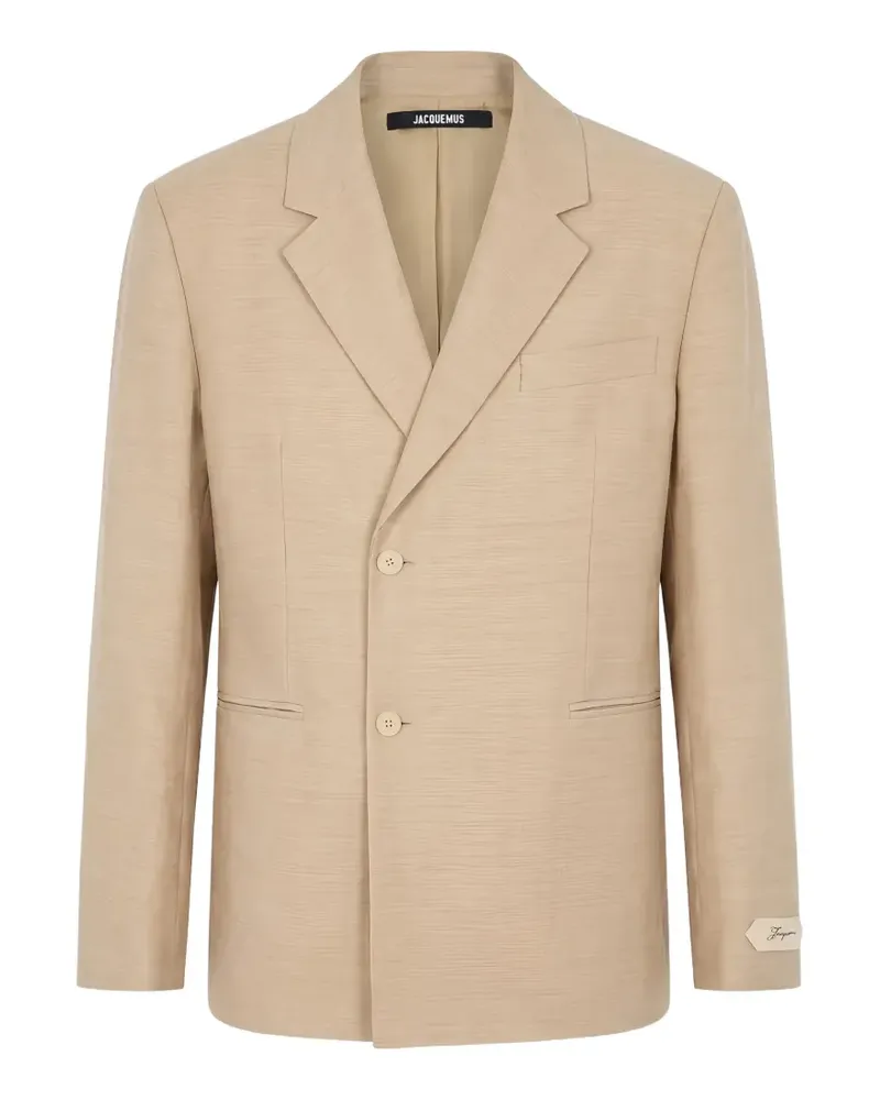 Jacquemus The Melo logo-patch blazer - Nude Nude