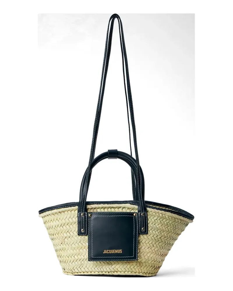 Jacquemus Le Petit Panier Soli interwoven tote bag - Nude Nude