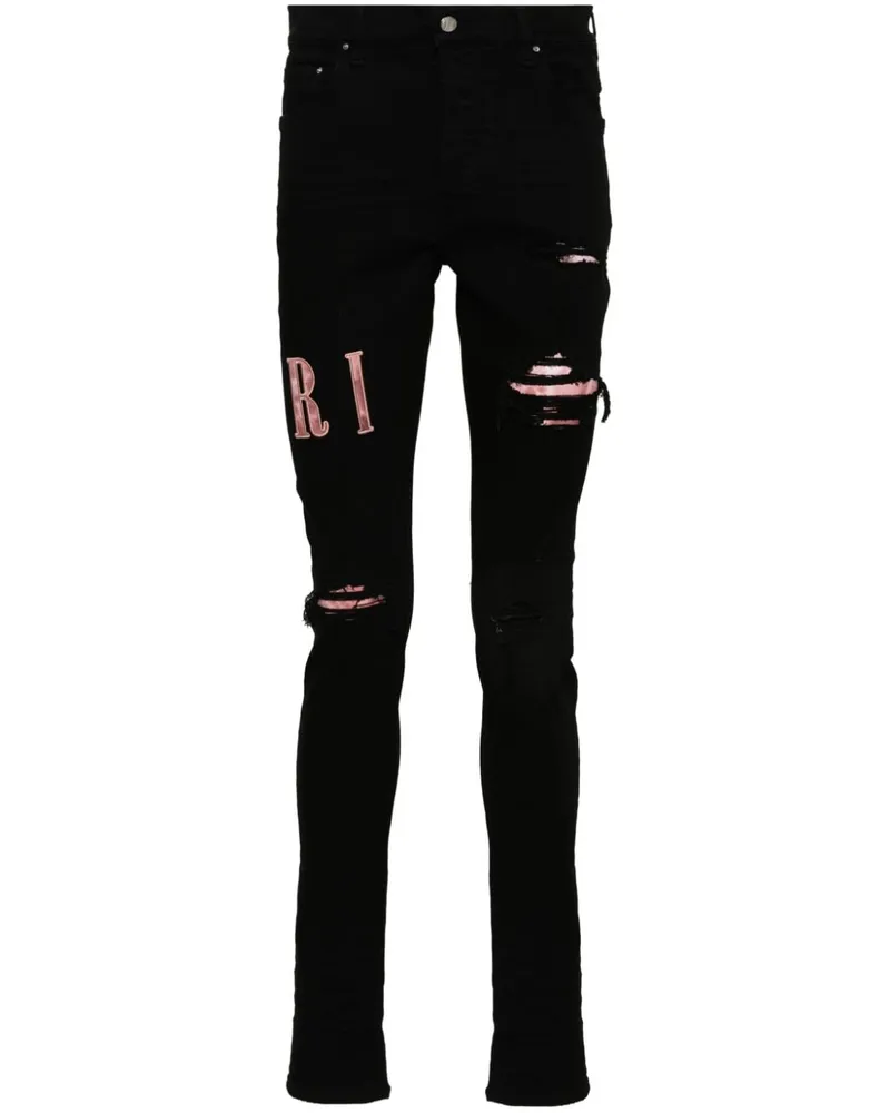 Amiri Skinny-Jeans mit Logo-Applikation - Schwarz Schwarz