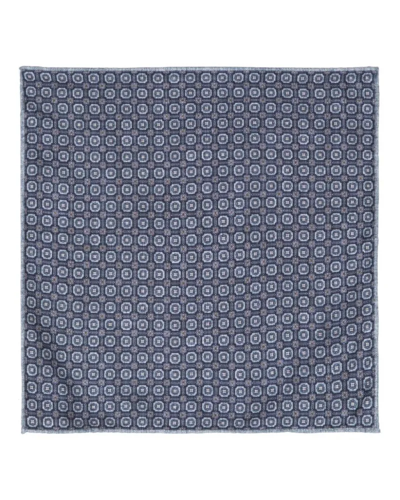 Brunello Cucinelli Halstuch mit geometrischem Muster Blau