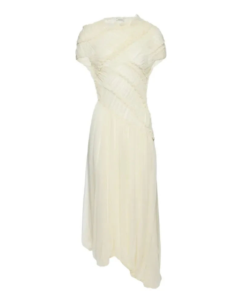 Magda Butrym ruched-effect ruffled dress - Nude Nude