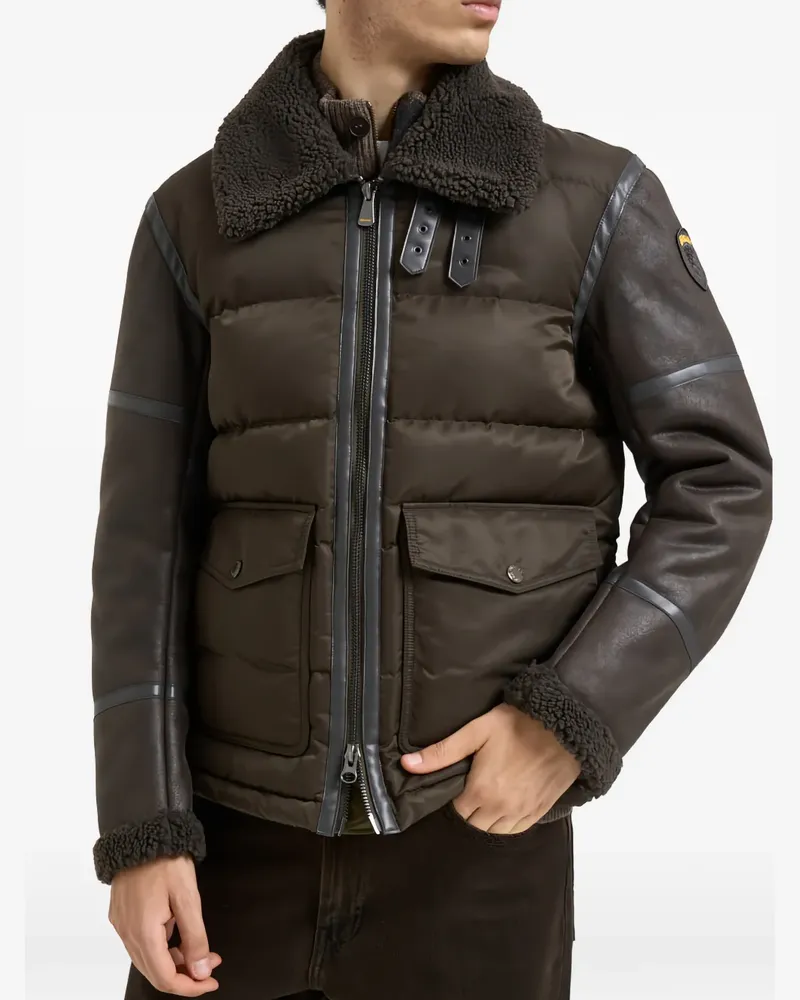 Blauer faux-shearling-collar jacket - Braun Braun