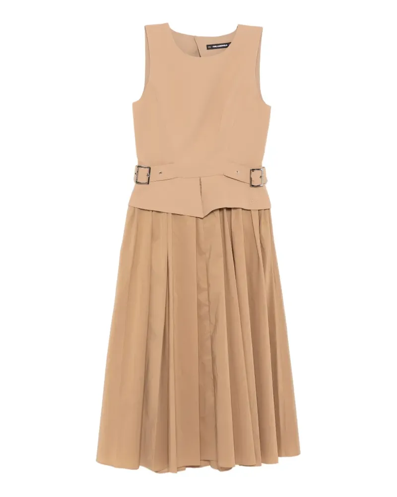 Karl Lagerfeld belt-detail midi dress - Nude Nude