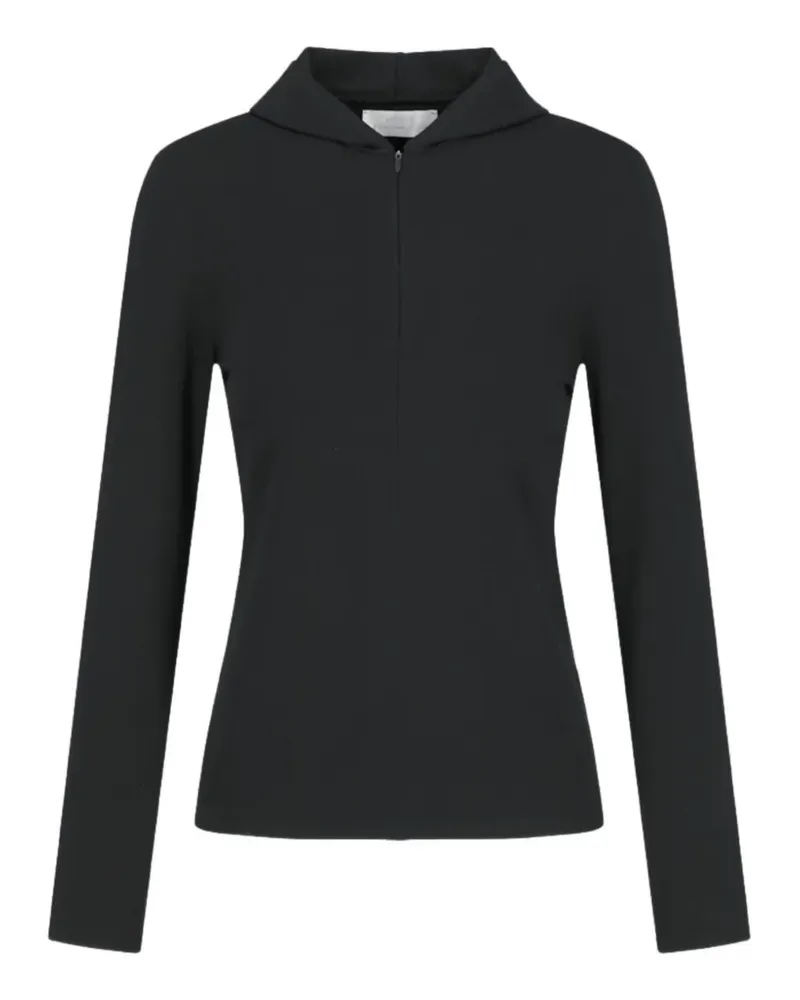 AMOMENTO half zip-up knit hoodie - Schwarz Schwarz