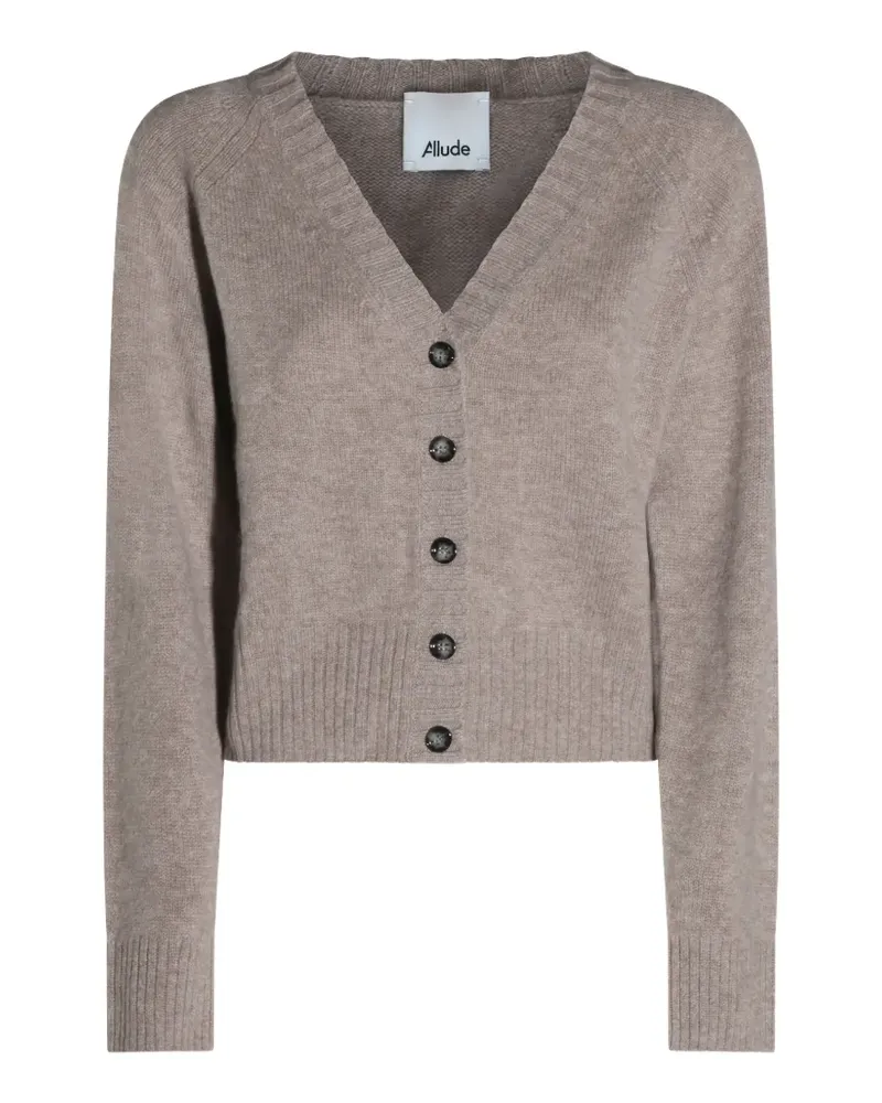 ALLUDE V-neck button-down cardigan - Nude Nude