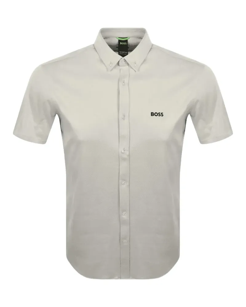 HUGO BOSS Motion logo-print button-down shirt - Nude Nude