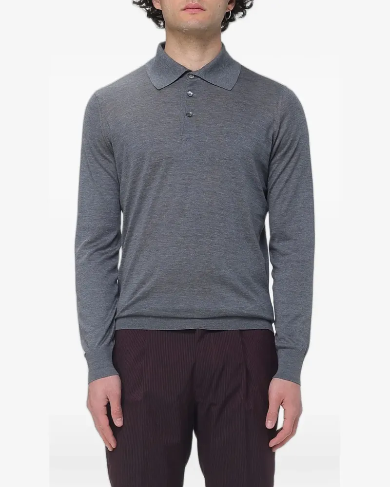 Brunello Cucinelli long-sleeveD polo shirt - Grau Grau