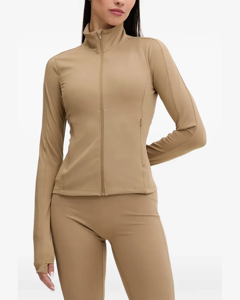 Casall zip-up thumb-slot jacket - Nude Nude