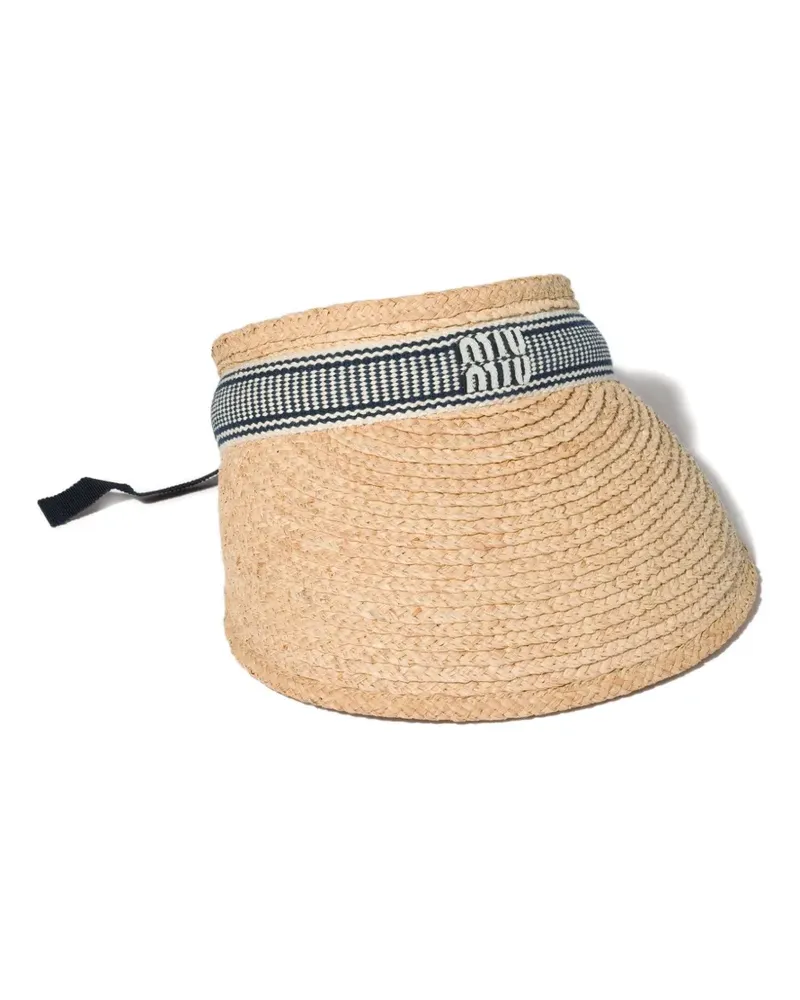 Miu Miu Sonnenblende aus Raffiabast - Nude Nude