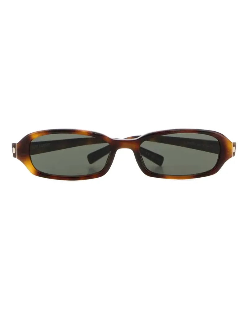 Saint Laurent tortoiseshell rectangle-frame sunglasses - Braun Braun