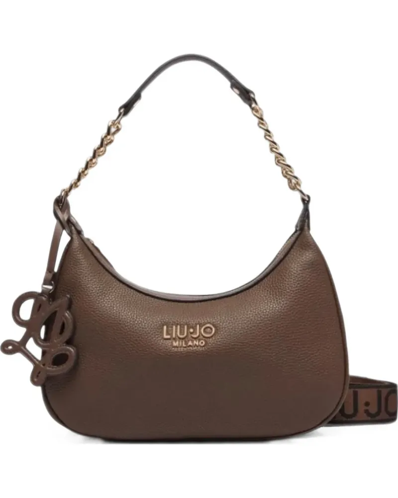 Liu Jo Schultertasche mit Logo-Schild - Braun Braun