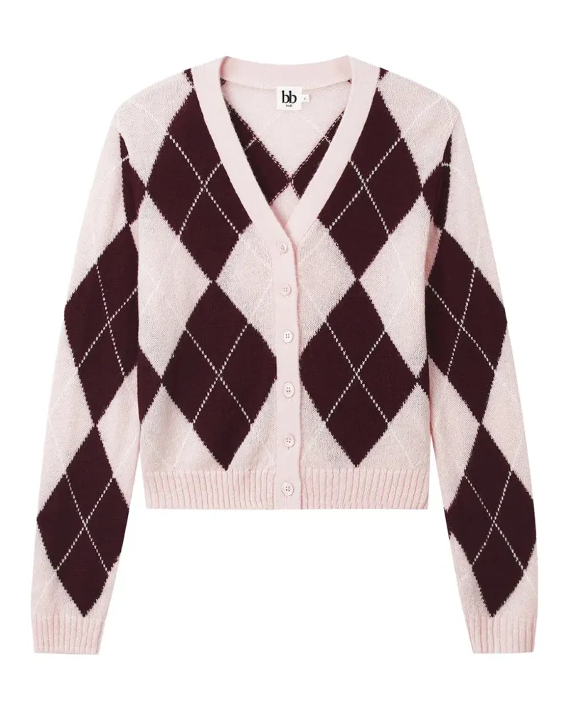 b+ab Cardigan mit Argyle-Muster - Rosa Rosa