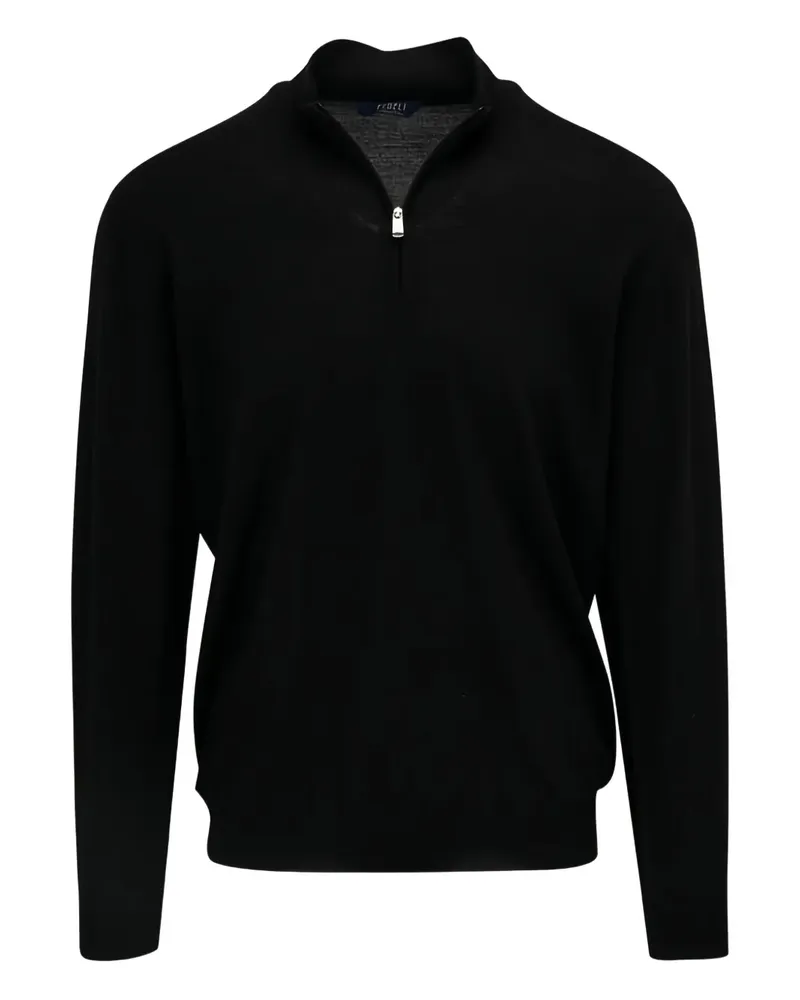 Fedeli Pullover mit Reißverschluss - Schwarz Schwarz