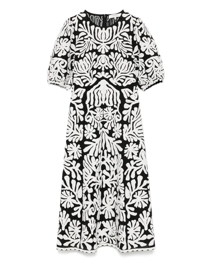 Sea Agathe Midikleid - Schwarz Schwarz