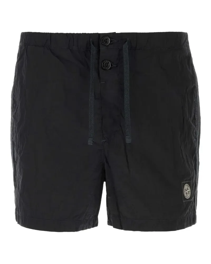 Stone Island logo-patch drawstring swim shorts - Schwarz Schwarz