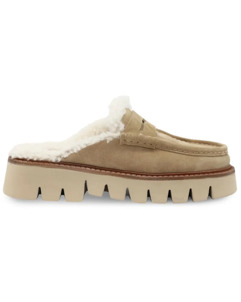 Pedro Garcia Savy shearling mules Nude