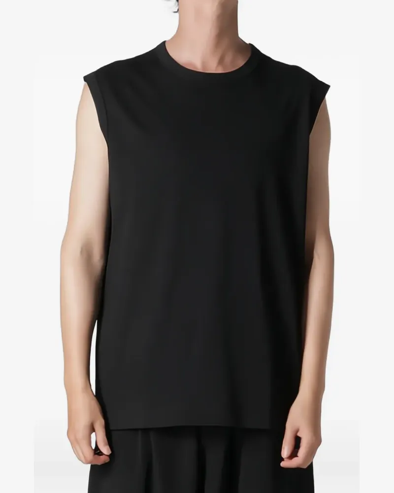 Yohji Yamamoto printed sleeveless top - Schwarz Schwarz