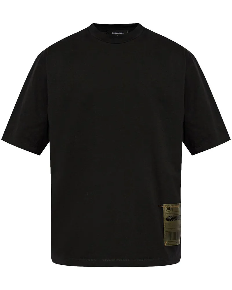 Dsquared2 T-Shirt mit Logo-Applikation - Schwarz Schwarz