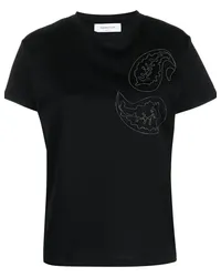 Fabiana Filippi T-Shirt mit Perlen Schwarz