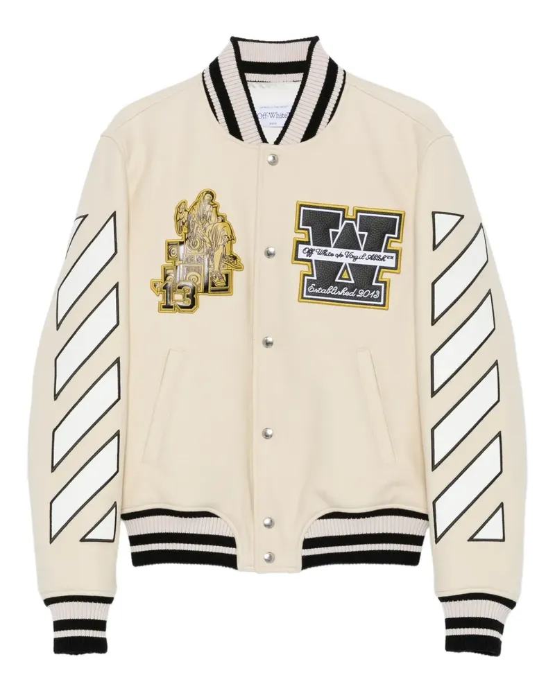 OFF-WHITE Collegejacke mit Patches - Nude Nude
