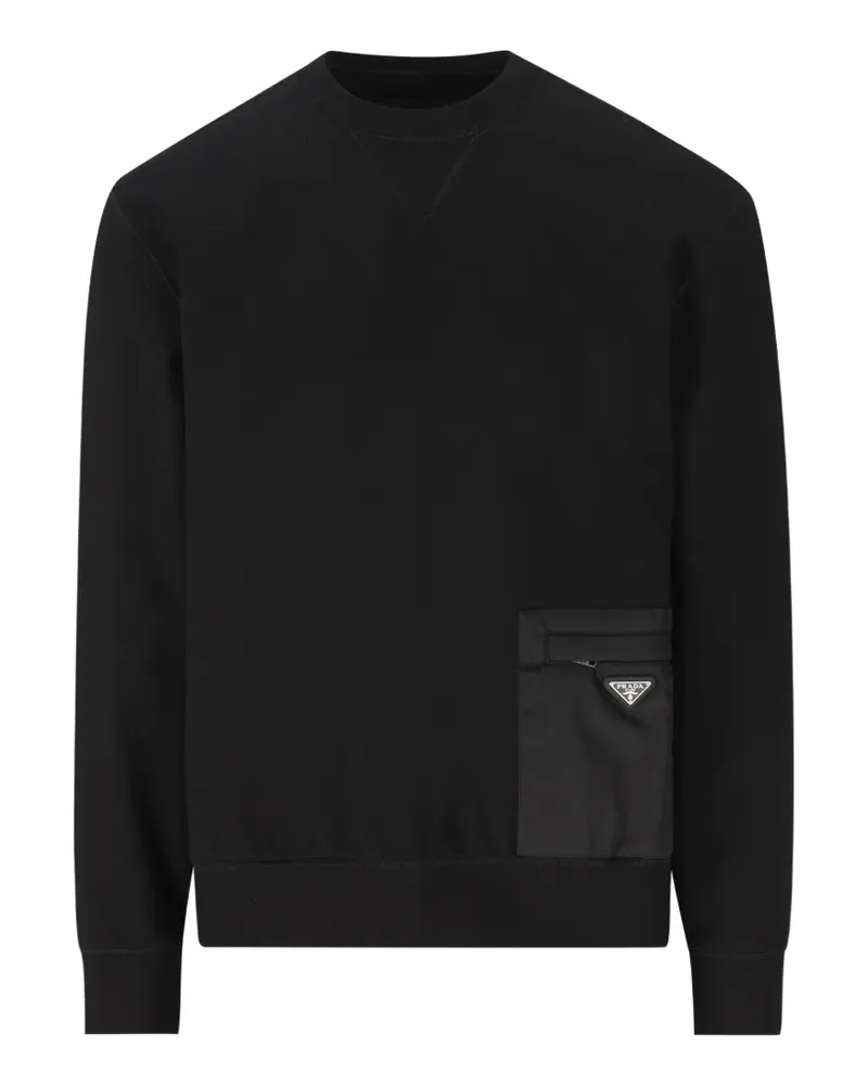 Prada triangle-logo sweatshirt - Schwarz Schwarz