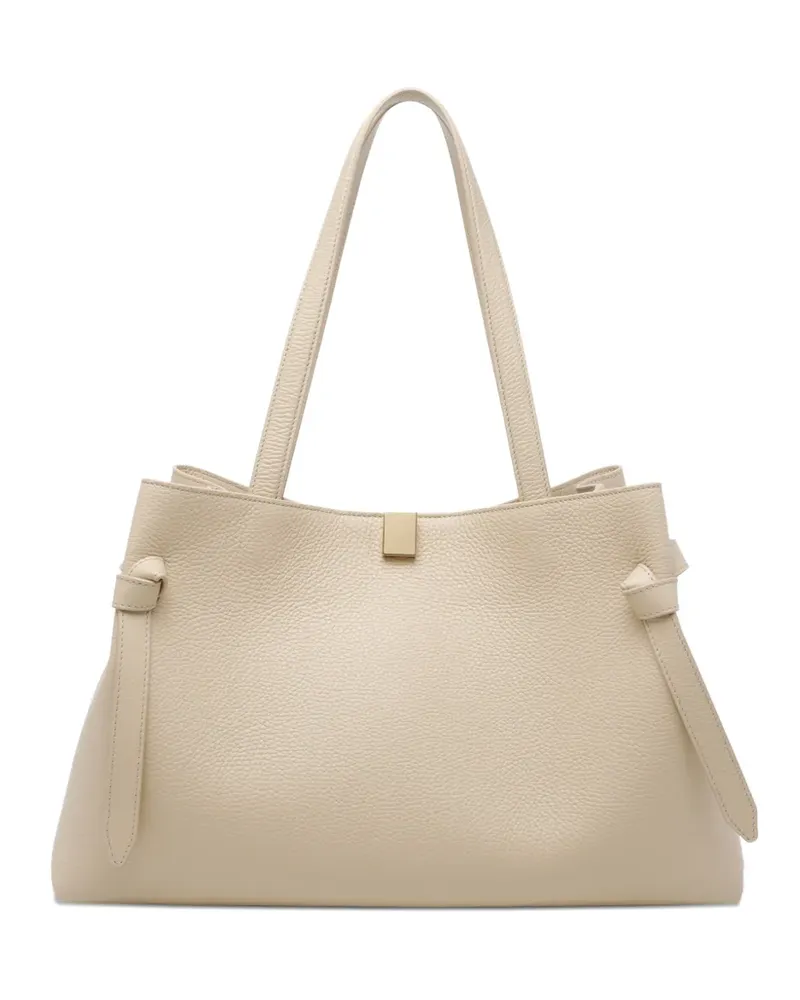 YUZEFI Gyoza pebble-grain shoulder bag - Nude Nude