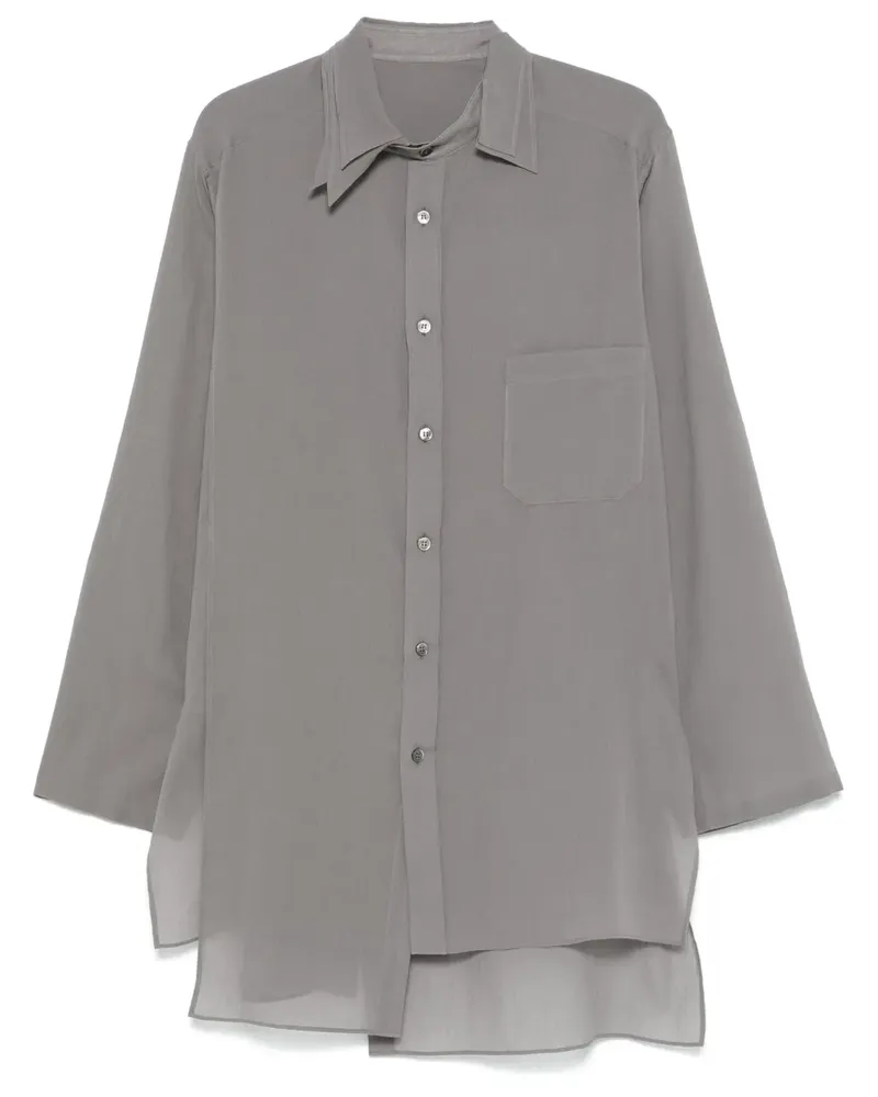 Yohji Yamamoto Semi-transparentes Hemd - Grau Grau