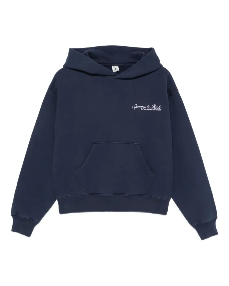 SPORTY & RICH Hoodie mit Logo-Stickerei - Blau Blau