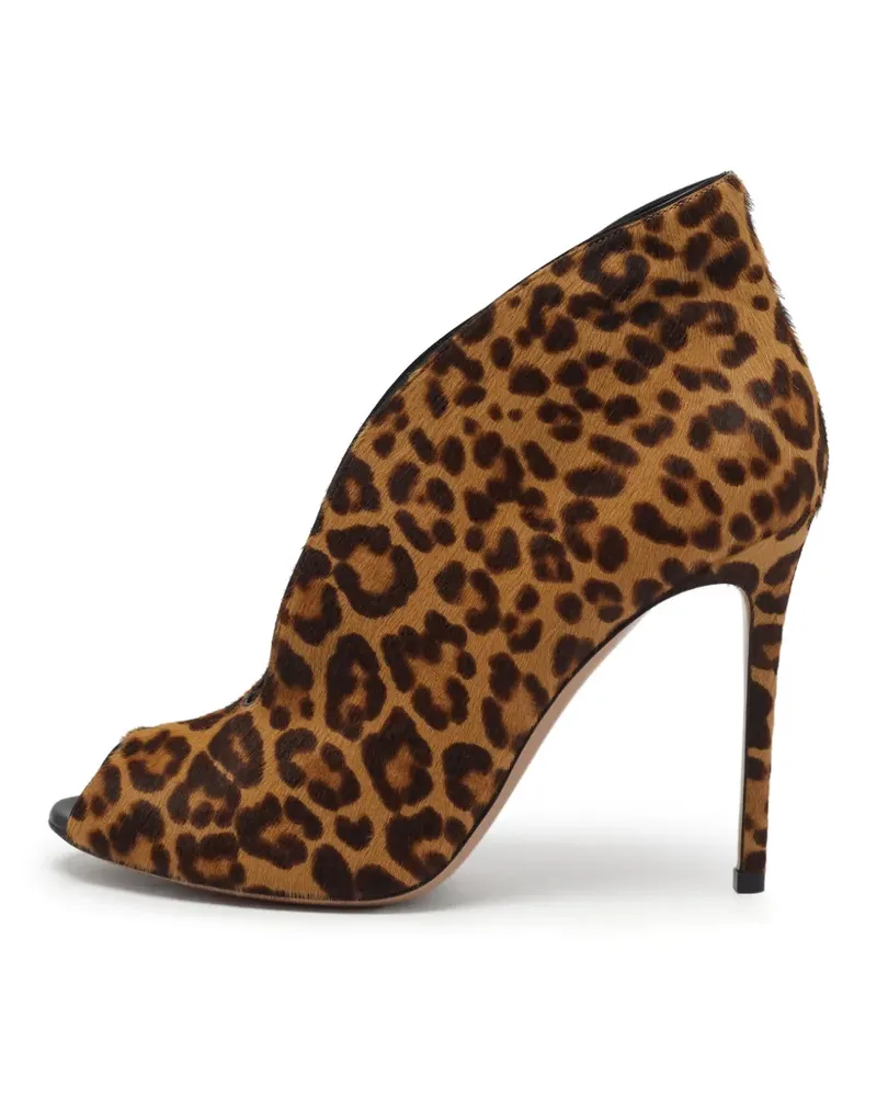 Gianvito Rossi Vamp Stiefeletten mit Leopardenprint - Braun Braun