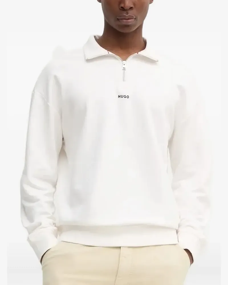 HUGO BOSS Sweatshirt mit Reißverschluss - Weiß Weiß