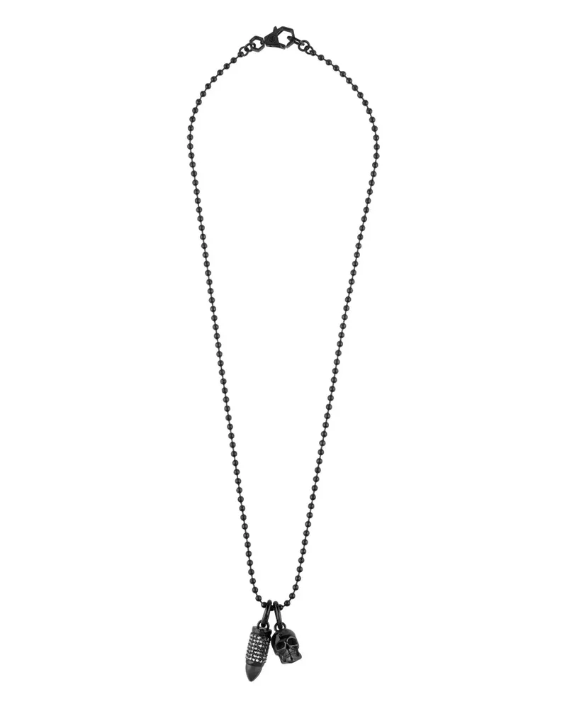 Philipp Plein skull-pendant necklace - Schwarz Schwarz