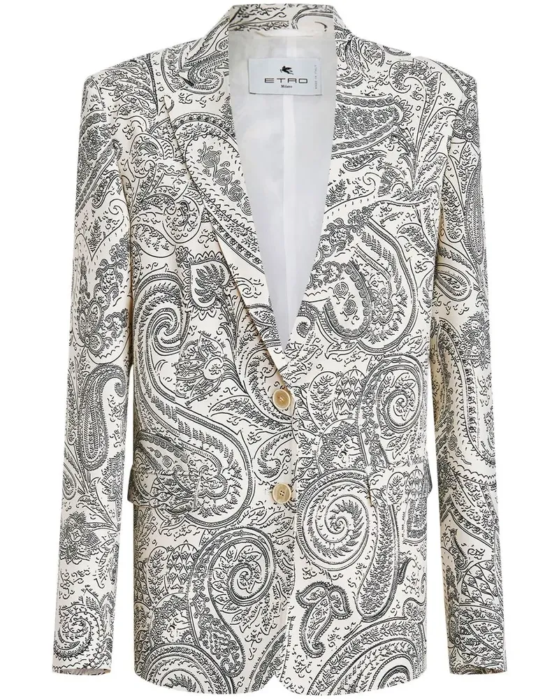 Etro Einreihiger Blazer - Weiß Weiß