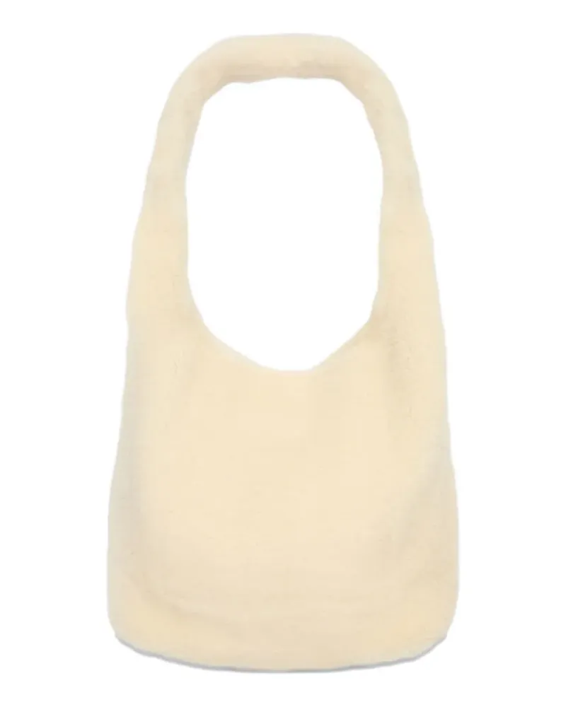 Yves Salomon Curly Merino-Schultertasche - Nude Nude