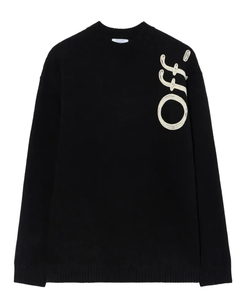 OFF-WHITE Vertical Bookish Pullover mit Stickerei - Schwarz Schwarz