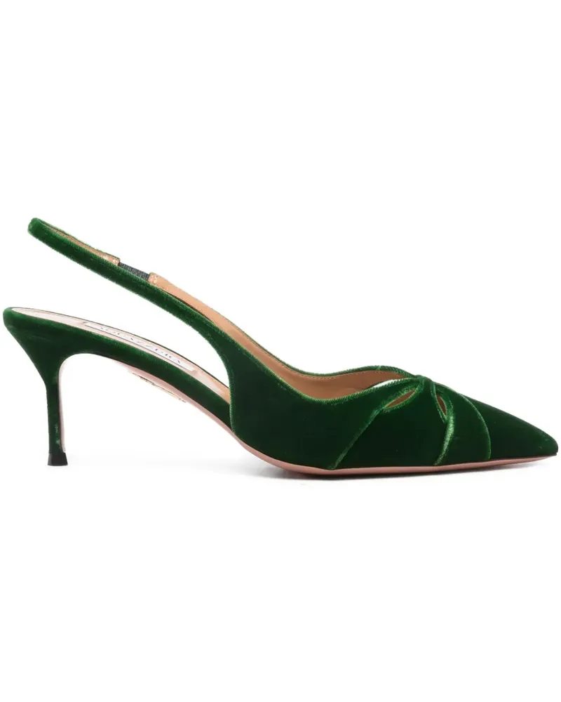 Aquazzura Slingback-Pumps mit Knotendetail 65mm - Grün Grün