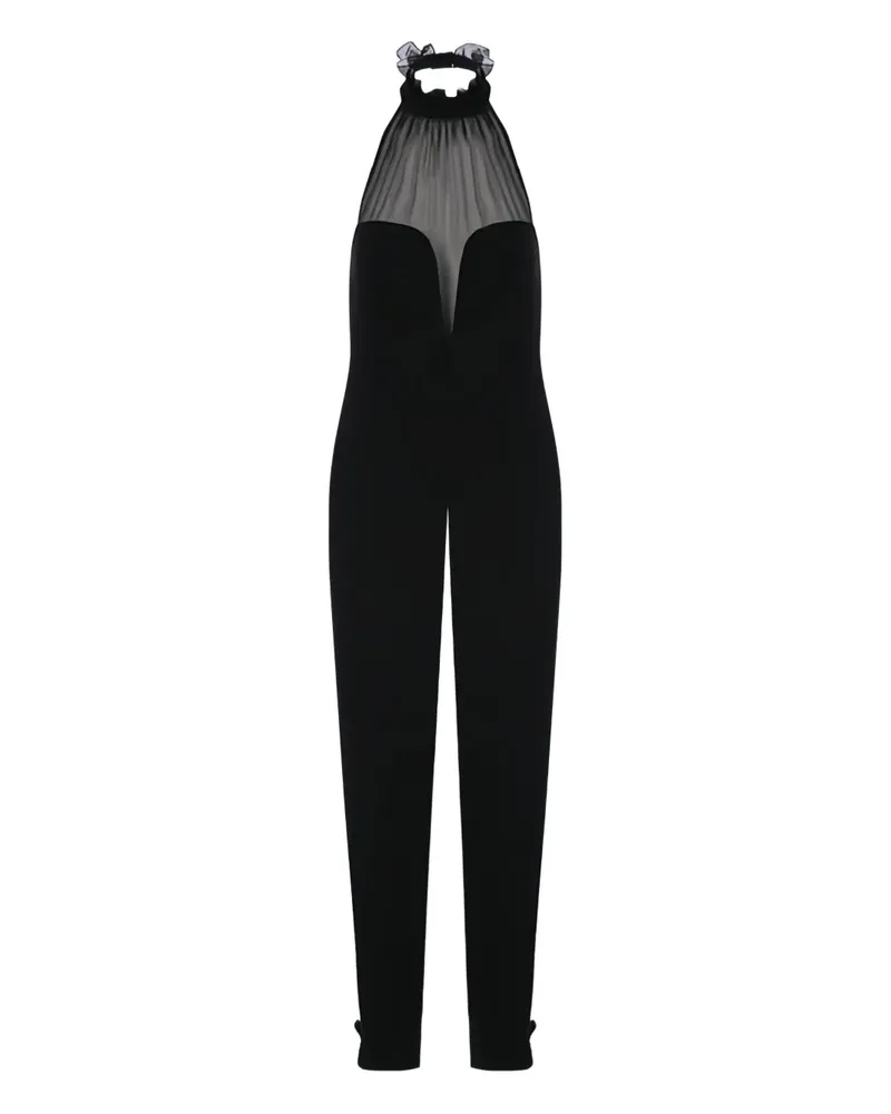 Saint Laurent Neckholder-Jumpsuit - Schwarz Schwarz