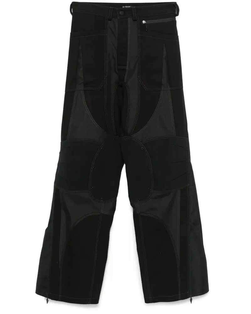 Thierry Mugler Cargohose mit Einsätzen Schwarz