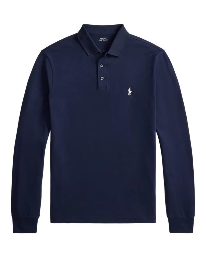 Ralph Lauren Schmales Poloshirt mit Pony-Stickerei - Blau Blau