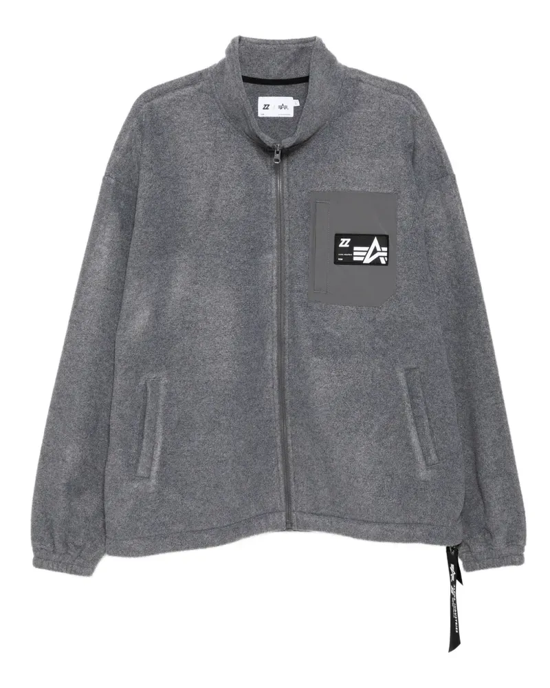 Izzue Jacke mit Logo-Patch - Grau Grau