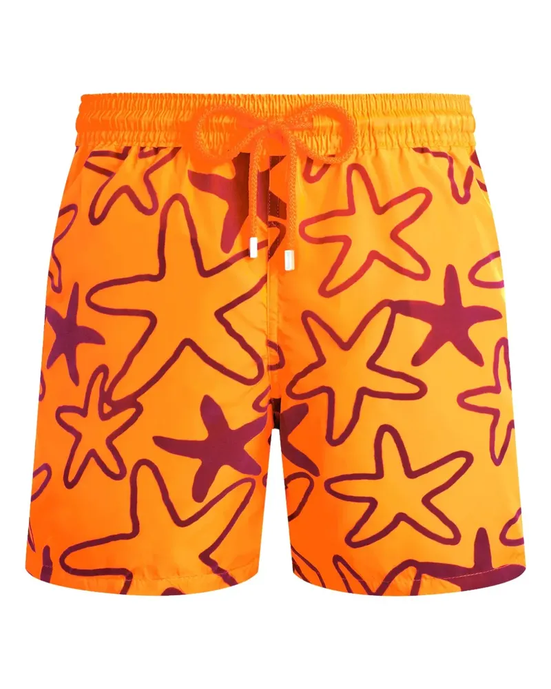 Vilebrequin Flocked Starlettes Badeshorts - Orange Orange