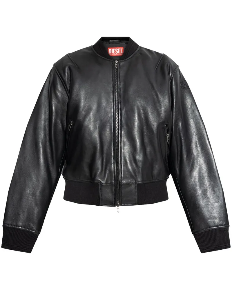 Diesel L-ILAN Lederjacke - Schwarz Schwarz