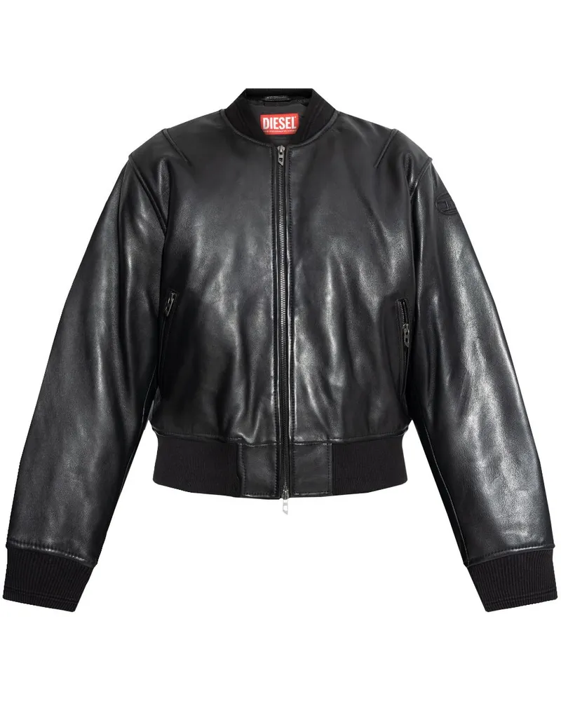 Diesel L-ILAN Lederjacke - Schwarz Schwarz